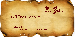 Müncz Zsolt névjegykártya